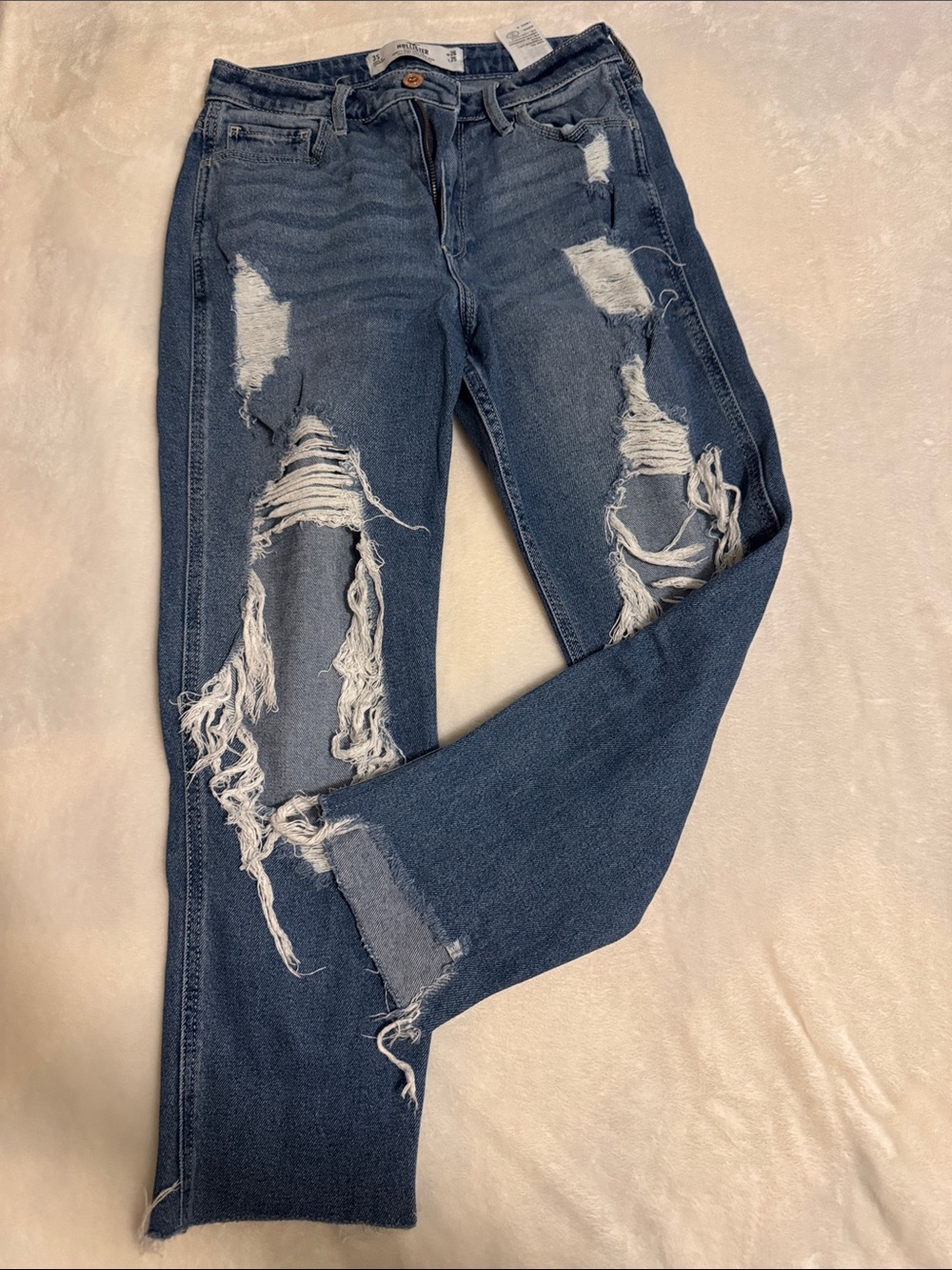 Hollister Distressed Dark Blue Boyfriend Jeans